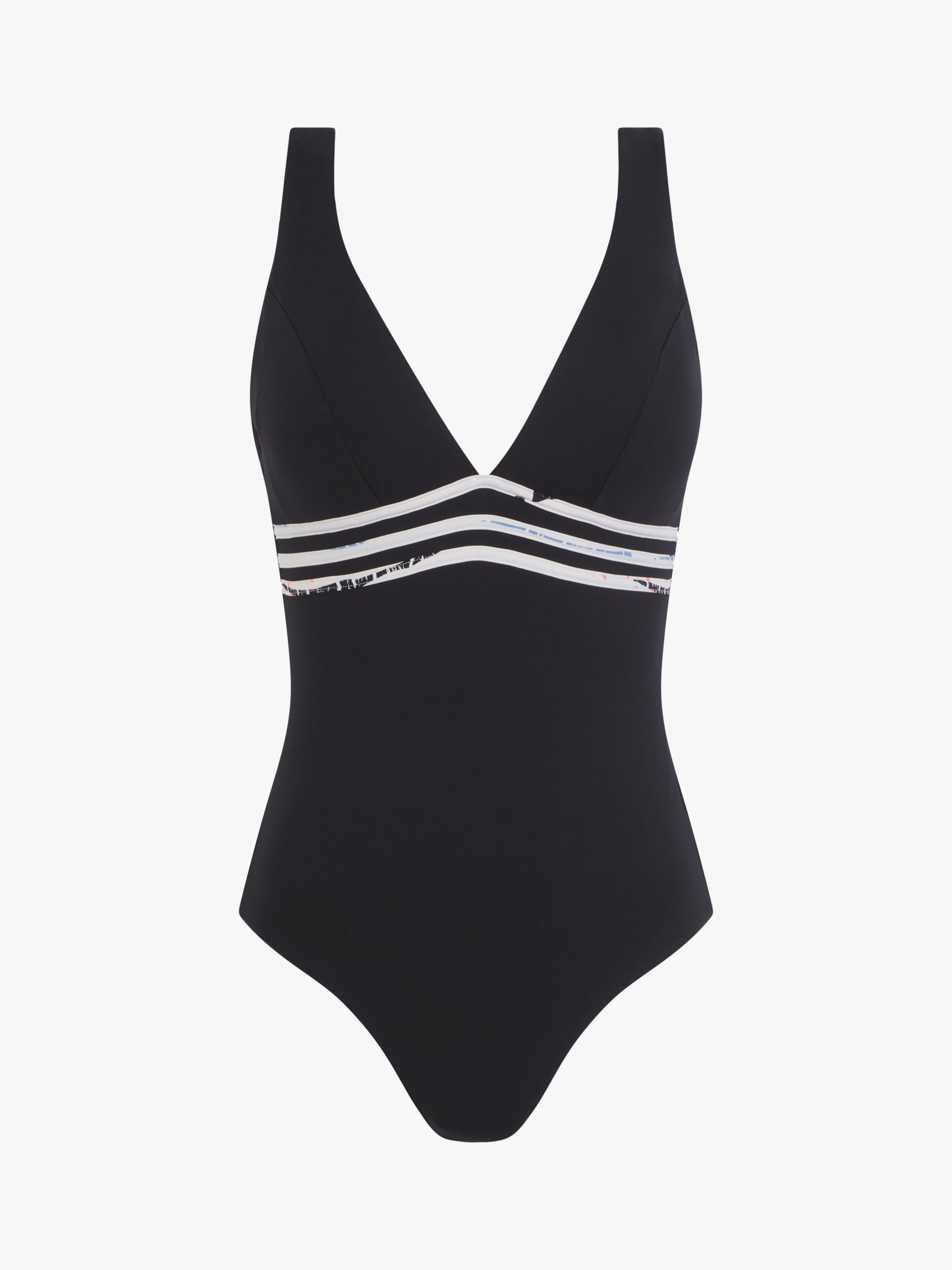 Femilet Maui Plunge Swimsuit, Black/White, S