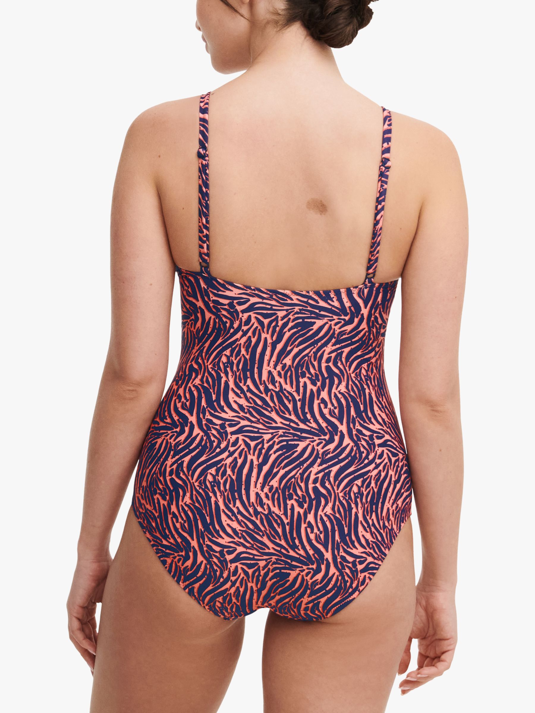 Femilet Tidra Zebra Print Swimsuit, Coral/Multi, S