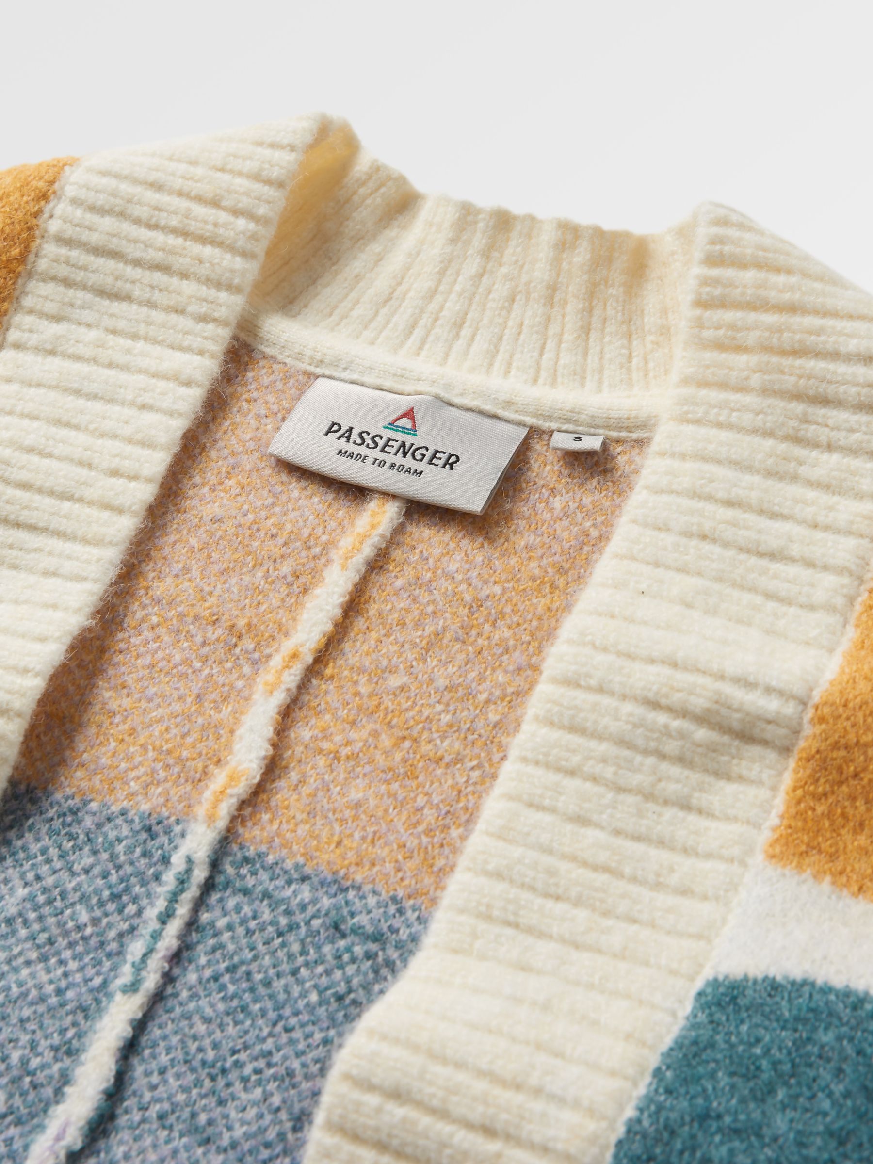 Buy Passenger Sunsets Recycled Knitted Cardigan, Marshmallow Online at johnlewis.com