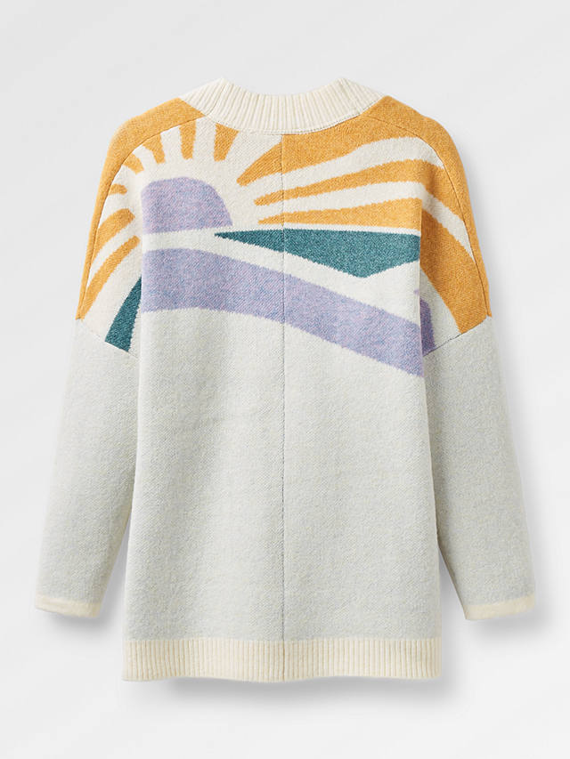 Passenger Sunsets Recycled Knitted Cardigan, Marshmallow