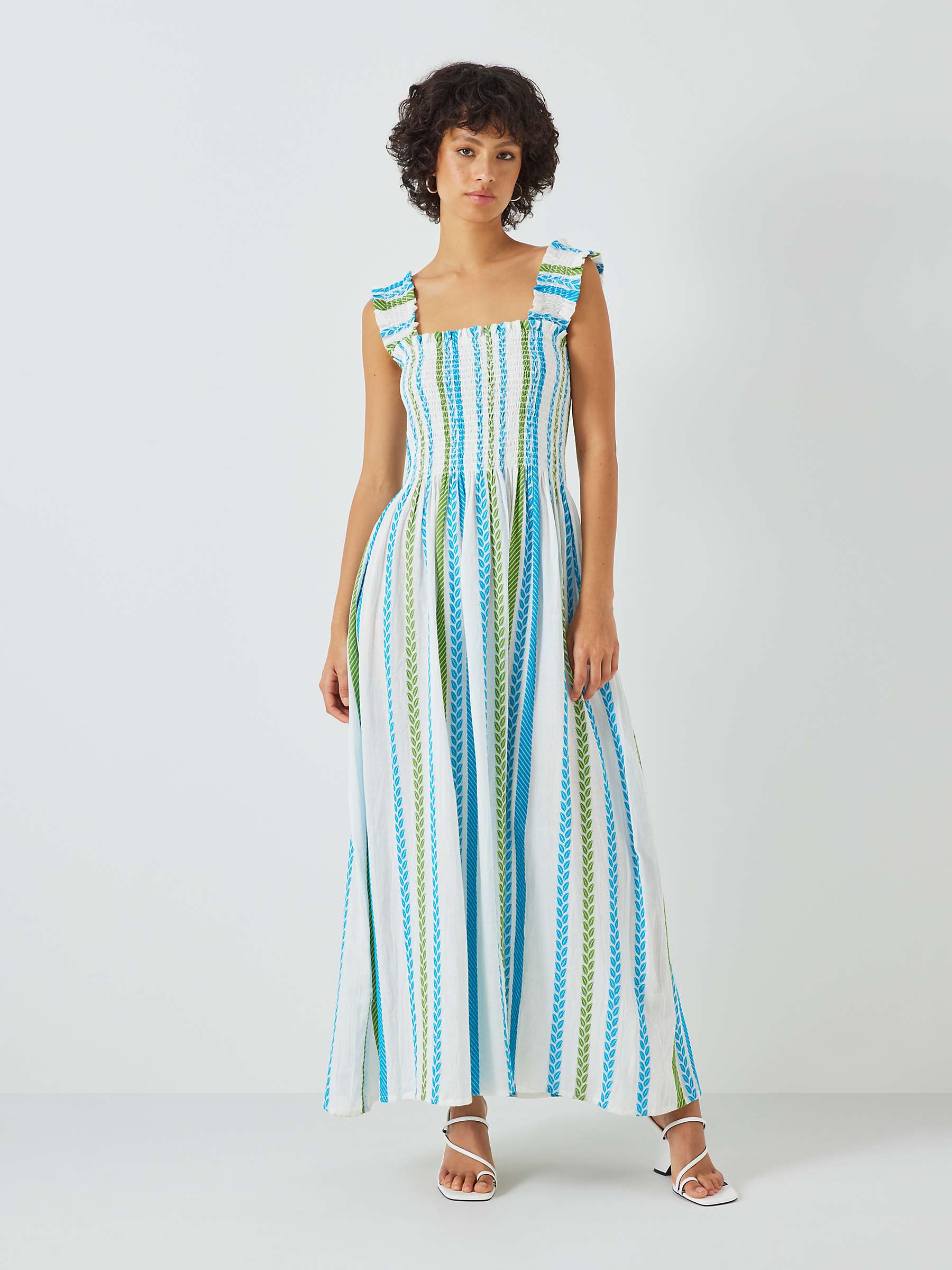 Buy SUMMERY Copenhagen Cady Stripe Smock Dress, Blue Danube Online at johnlewis.com