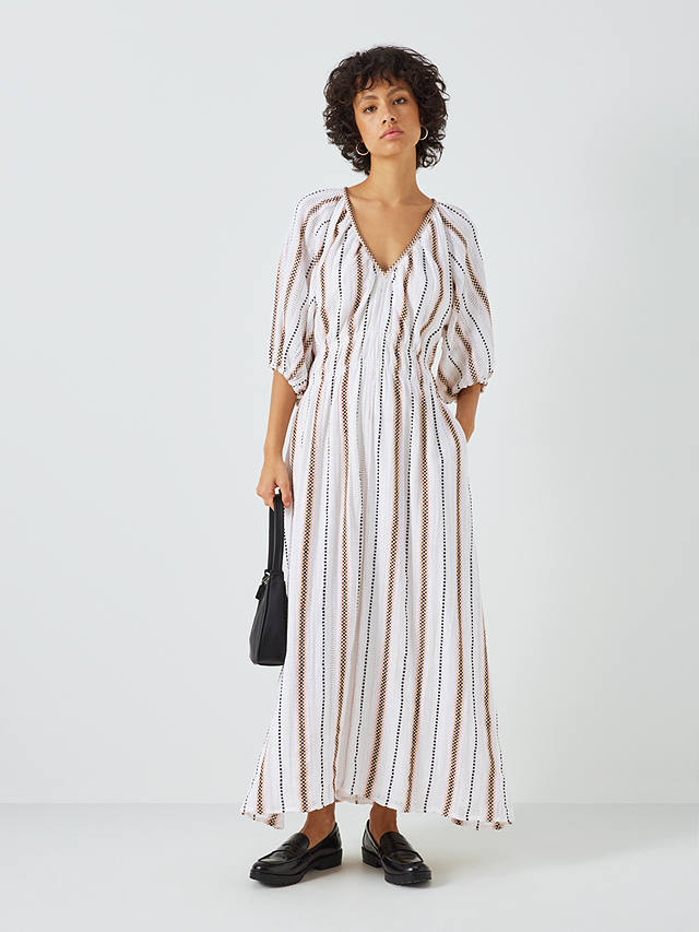 SUMMERY Copenhagen Bella Stripe Maxi Dress, Whisper White/Multi