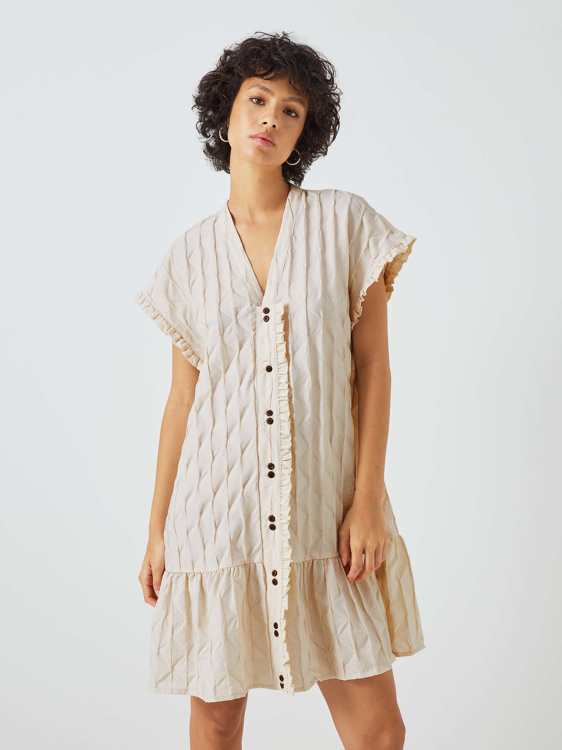Buy SUMMERY Copenhagen Mabelle Textured Mini Dress, Beige Online at johnlewis.com