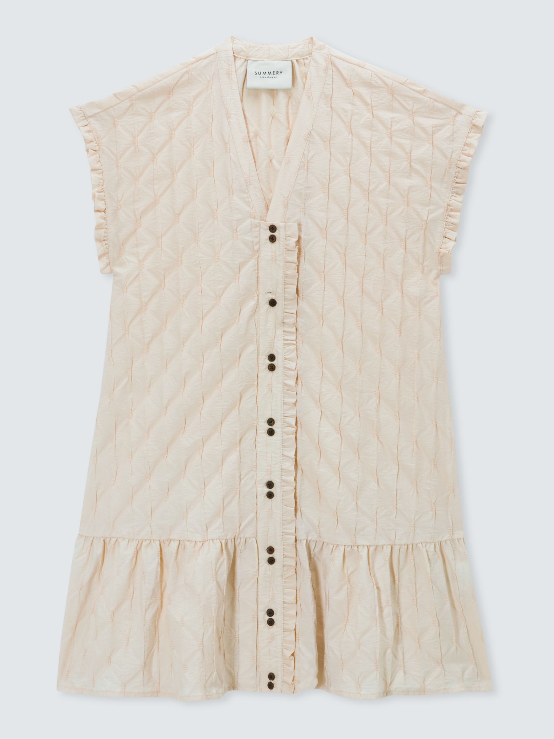 SUMMERY Copenhagen Mabelle Textured Mini Dress, Beige, XS