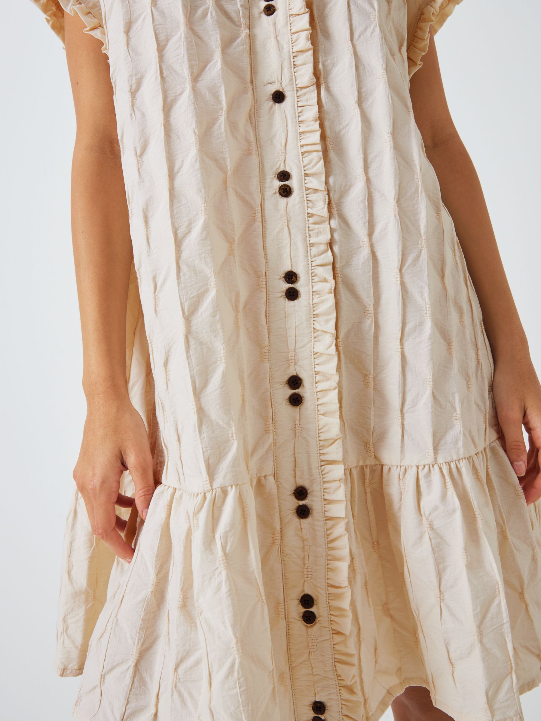 SUMMERY Copenhagen Mabelle Textured Mini Dress, Beige, XS