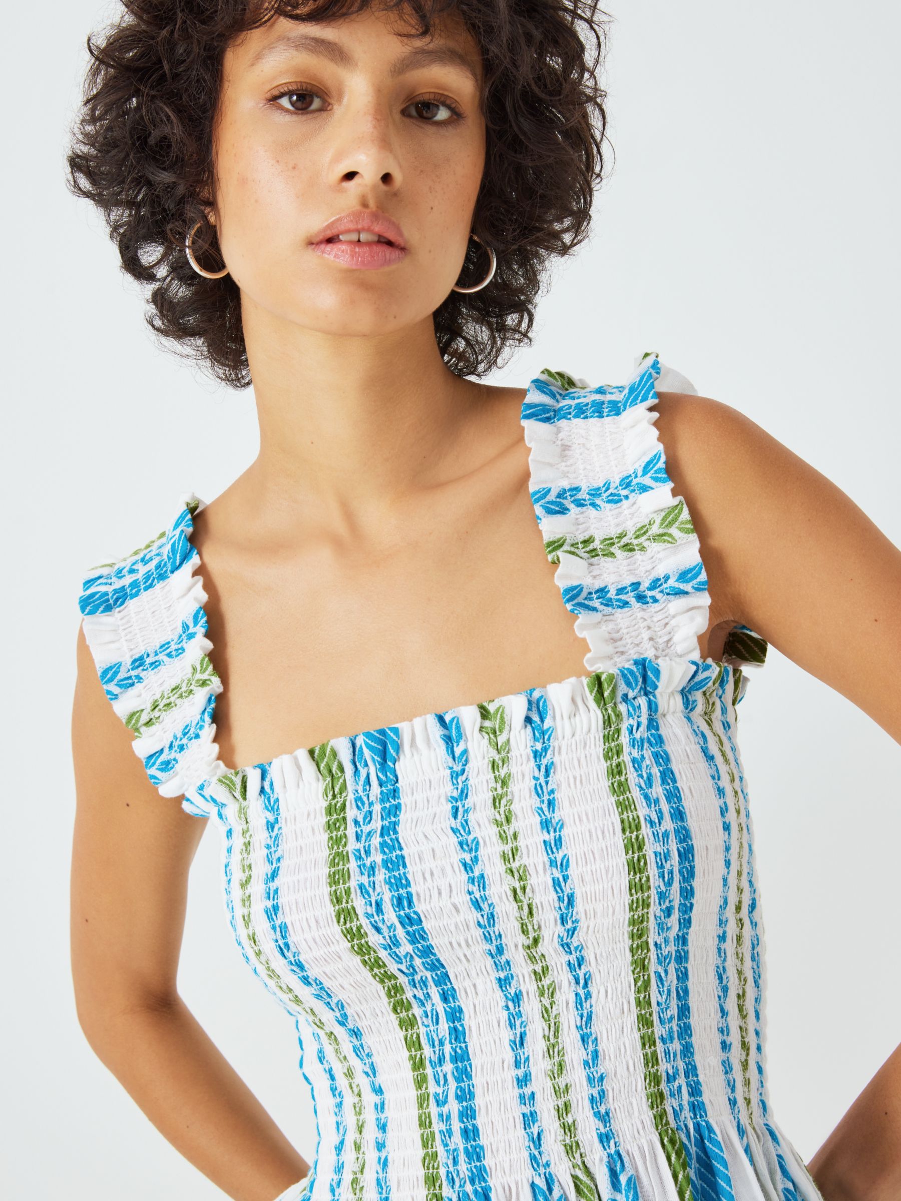 Buy SUMMERY Copenhagen Cady Stripe Smock Top, Blue Danube Online at johnlewis.com