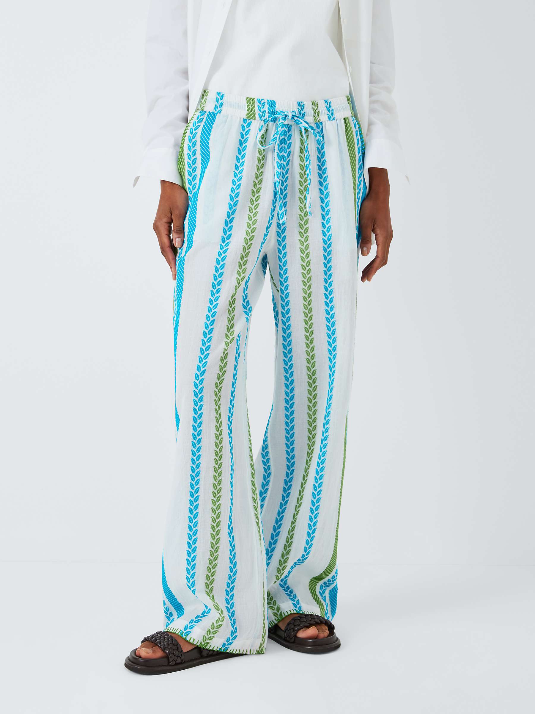 Buy SUMMERY Copenhagen Cady Stripe Trousers, Blue Danube Online at johnlewis.com