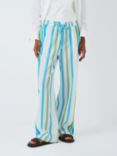 SUMMERY Copenhagen Cady Stripe Trousers, Blue Danube