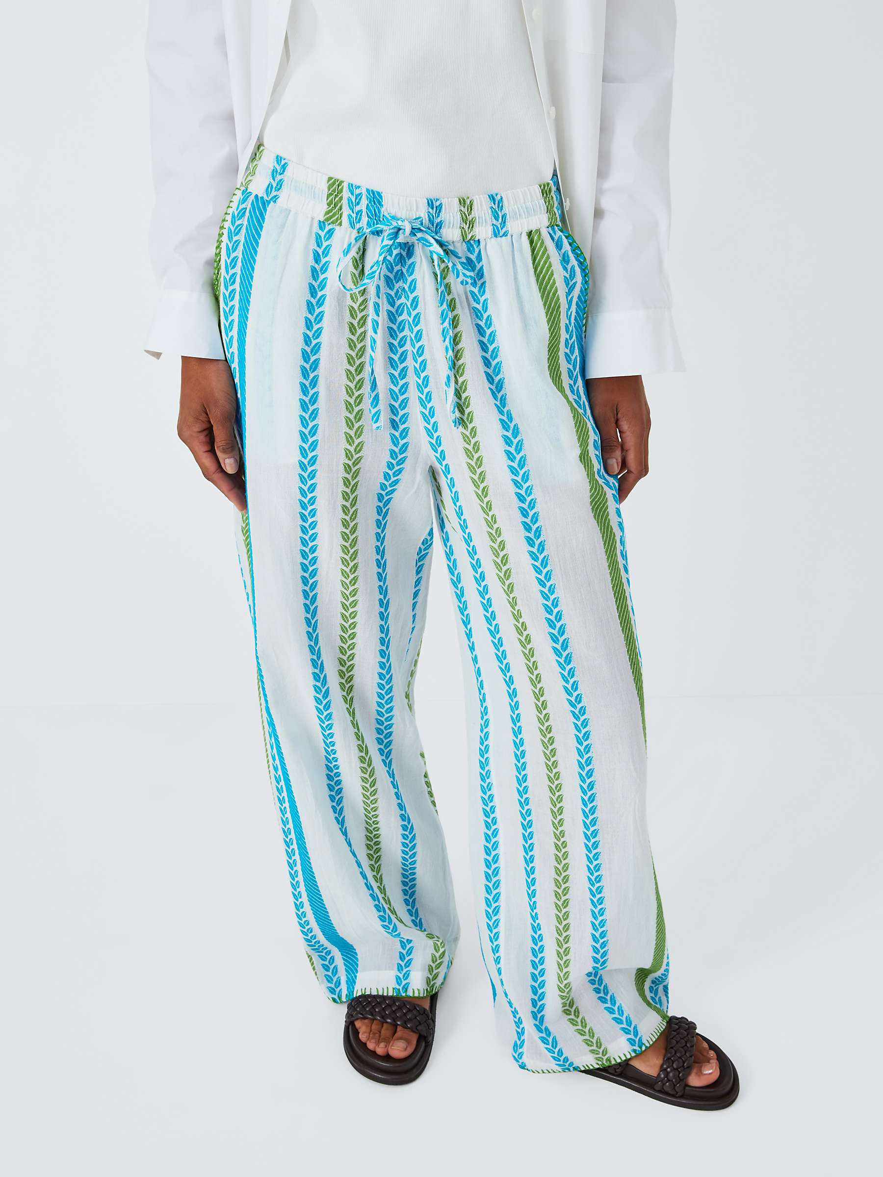 Buy SUMMERY Copenhagen Cady Stripe Trousers, Blue Danube Online at johnlewis.com