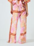 SUMMERY Copenhagen Dream Floral Print Linen Trousers, Bubble/Multi