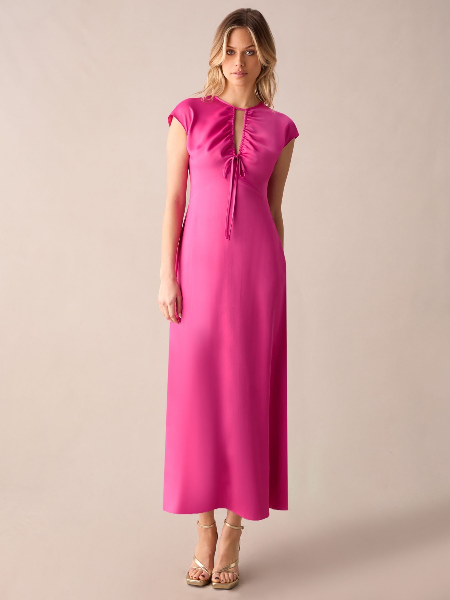 Ro&Zo Arabella Satin Maxi Dress, Pink, 6