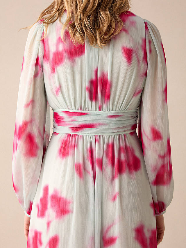 Ro&Zo Stephanie Blurred Floral Maxi Dress, Pink/White