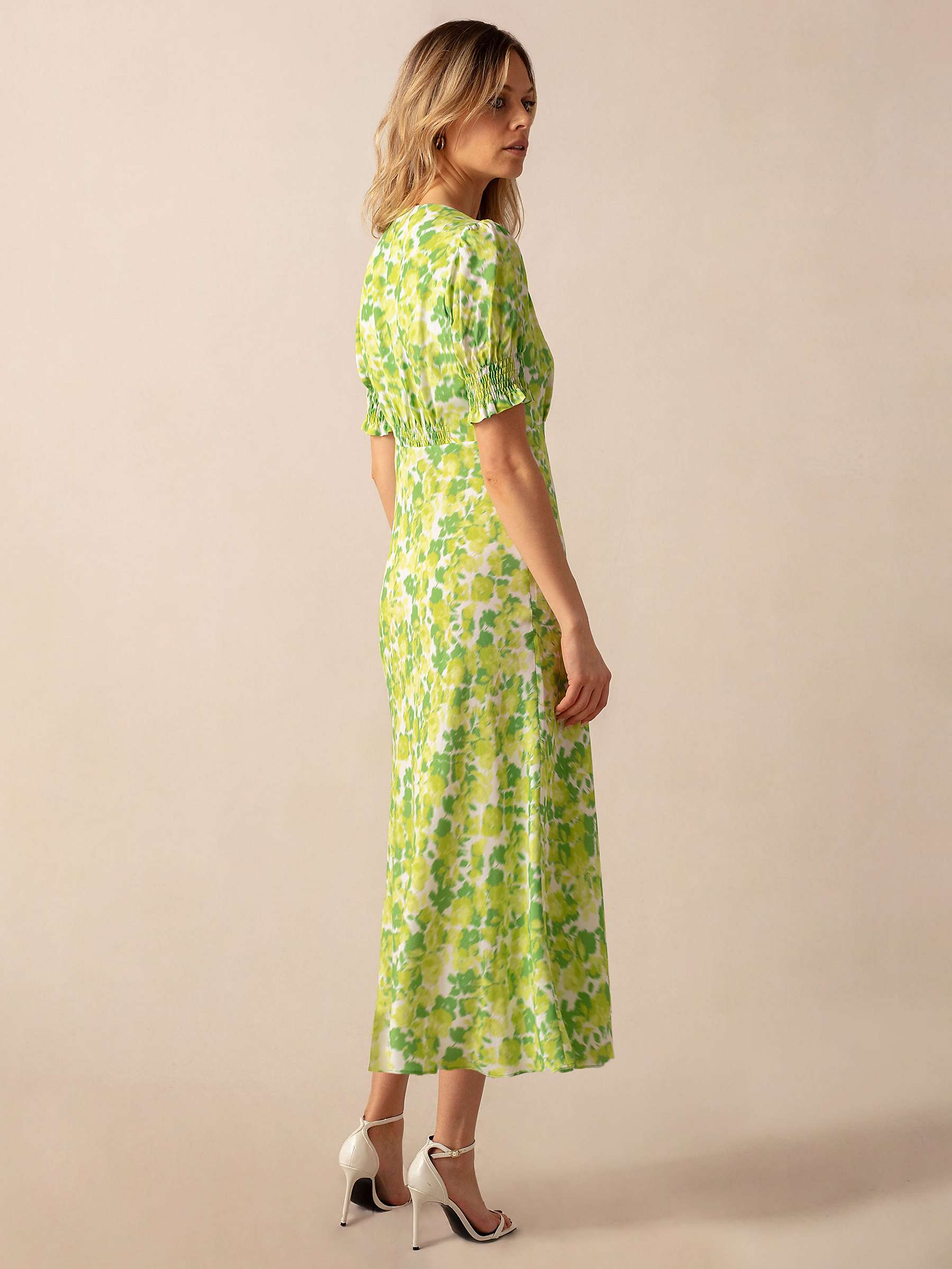 Buy Ro&Zo Botanical Floral Midi Dress, Green Online at johnlewis.com