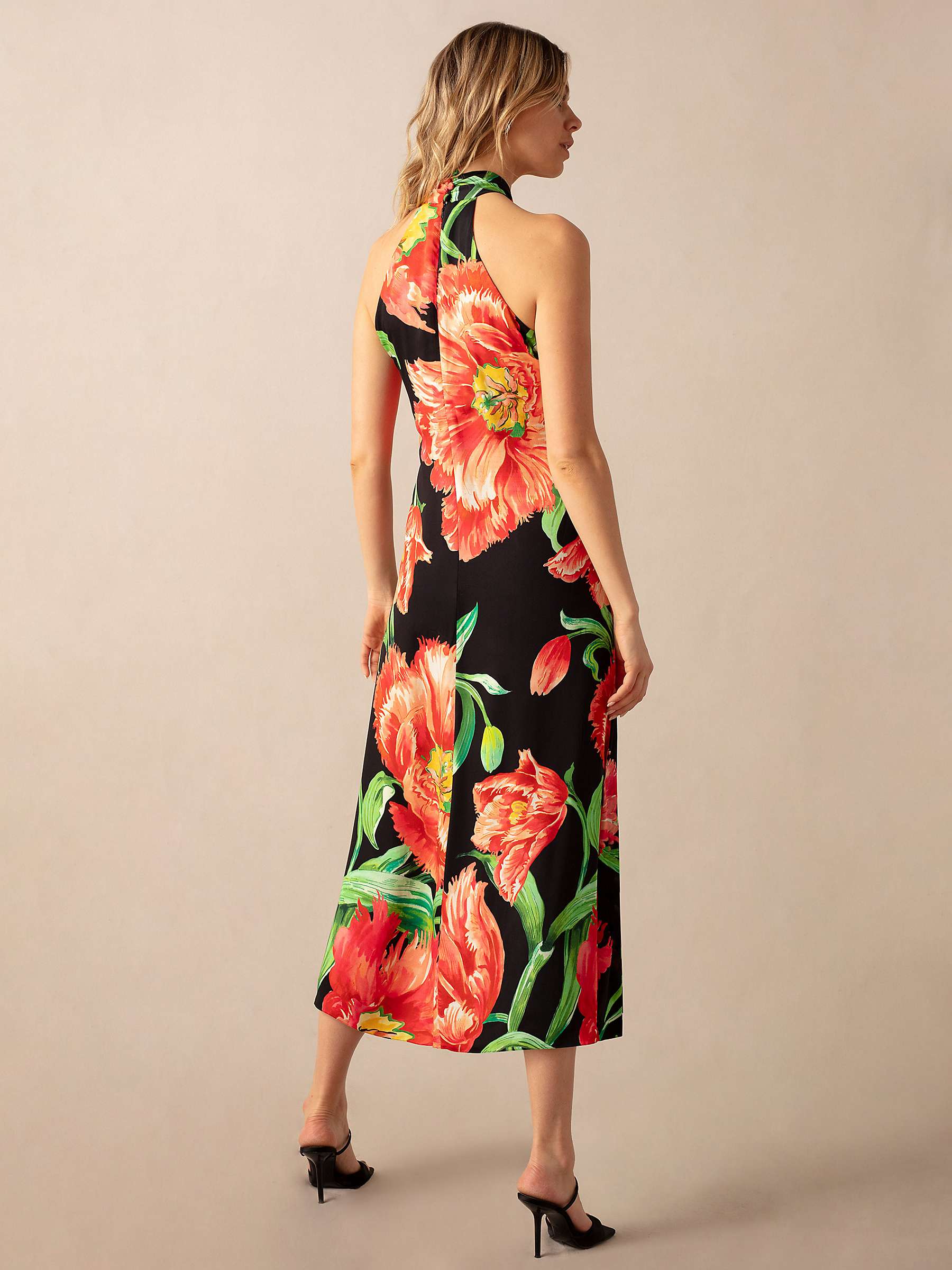 Buy Ro&Zo Lyra Floral Halterneck Midi Dress, Black/Multi Online at johnlewis.com