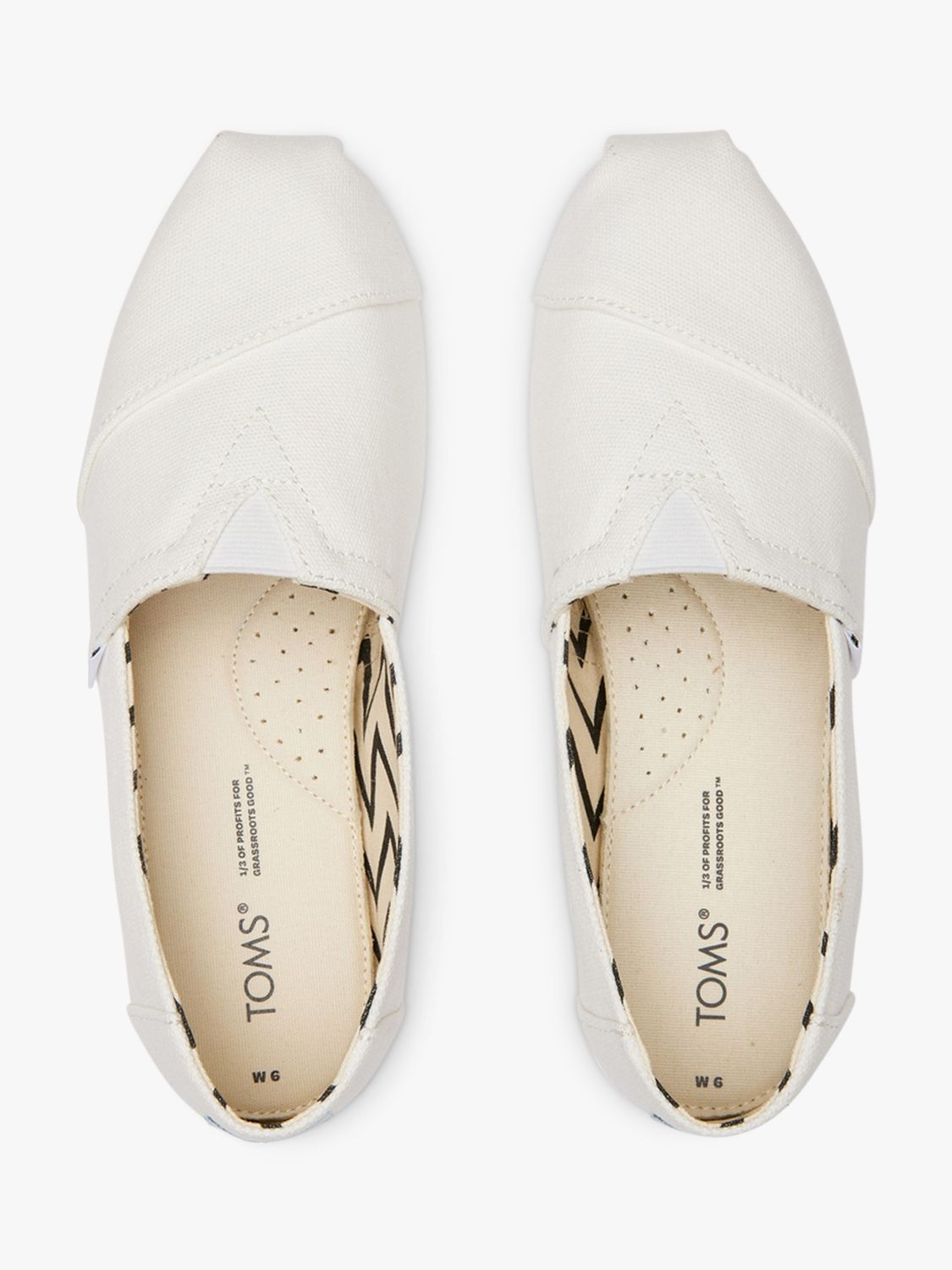 TOMS Alpargata Espadrille Shoes, White at John Lewis & Partners