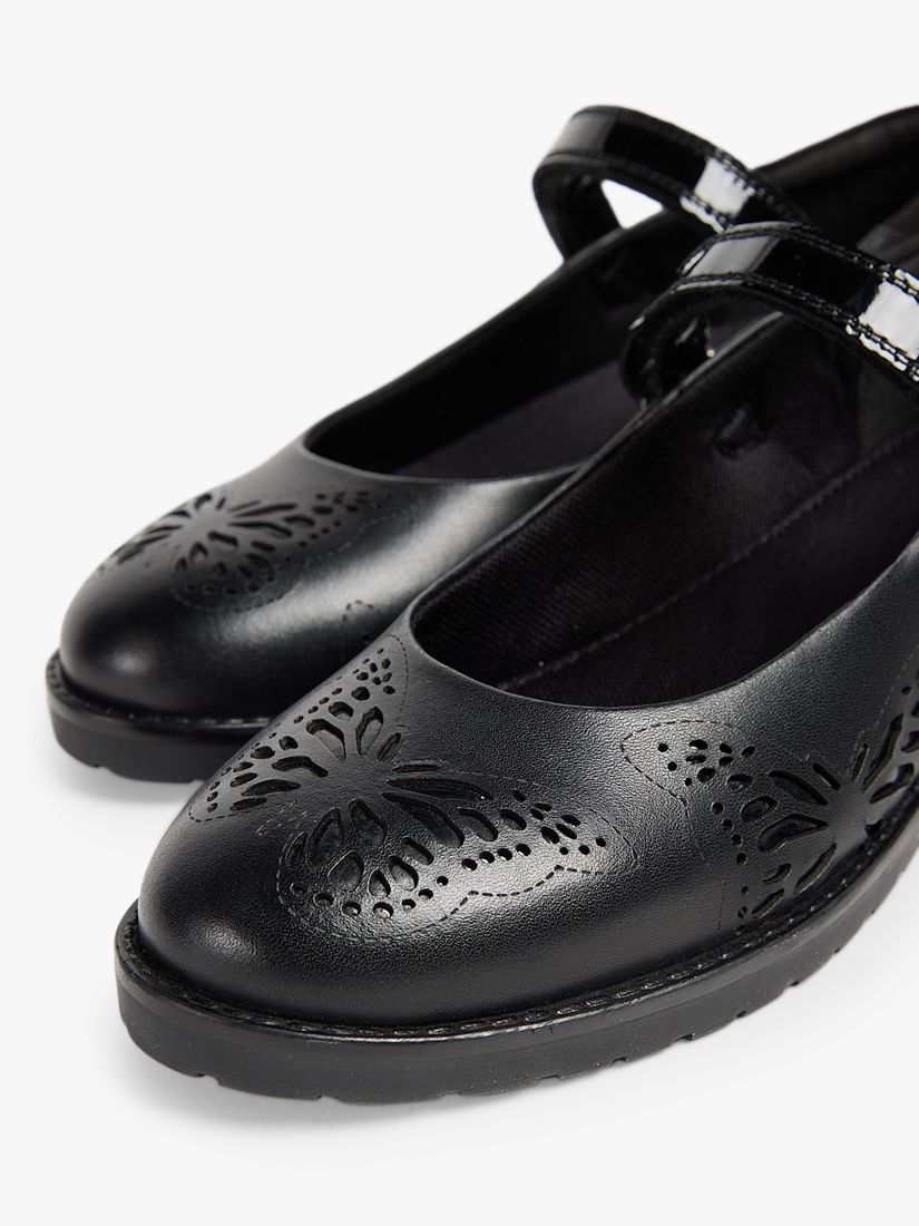 Pod Kids' Jammy Butterfly Detail Mary Jane Shoes, Black, 11 Jnr