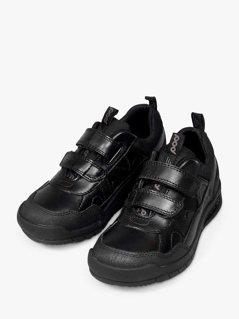 Pod Kids' Flow Spring Leather Trainers, Black, 5