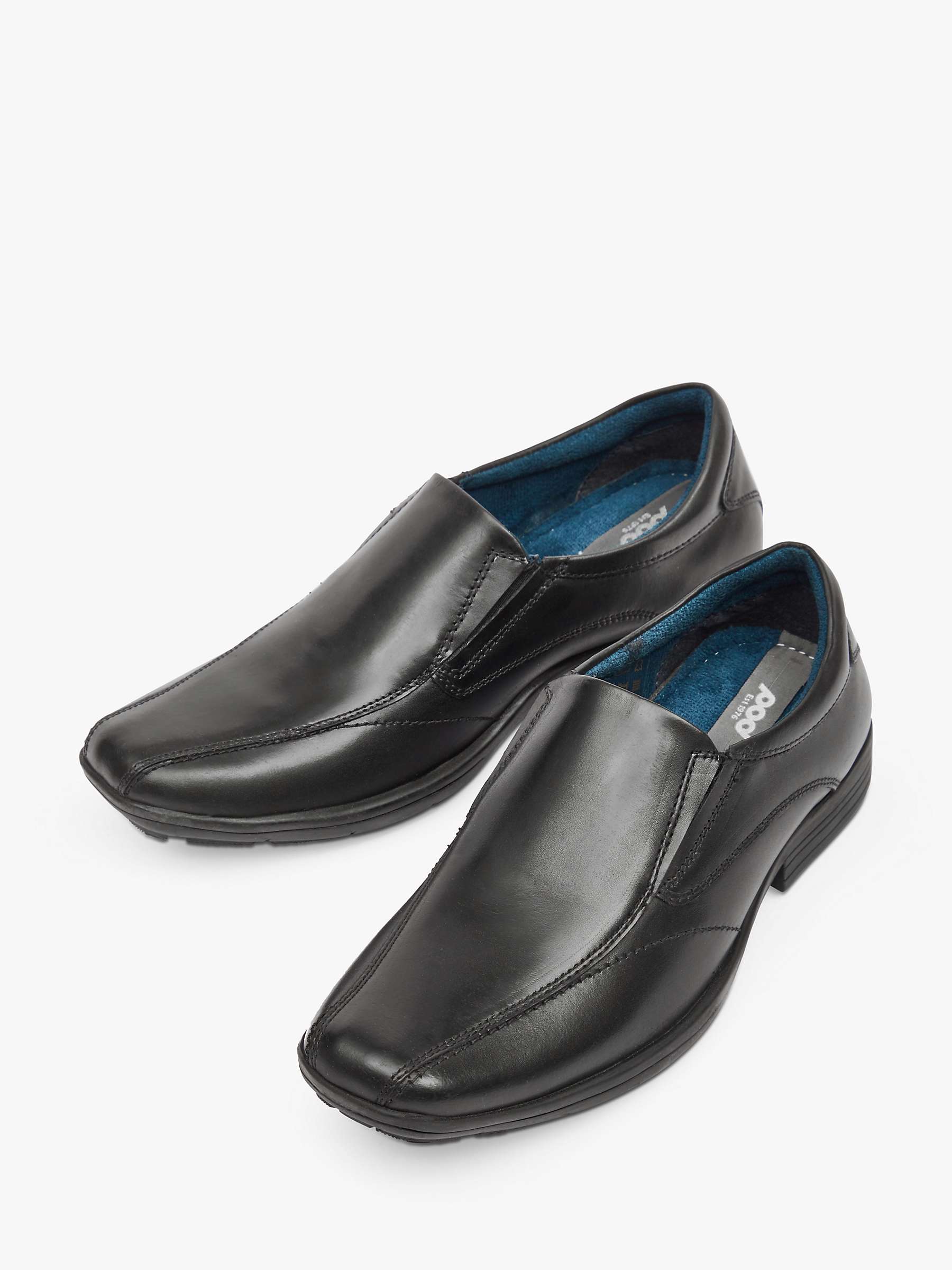 Buy Pod Kids' Dundee Leather Shoes, Black Online at johnlewis.com