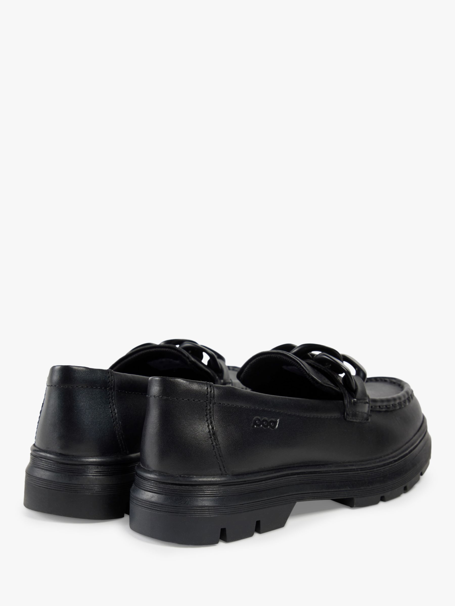 Buy Pod Kids' Mina Chunky Sole Chain Detail Leather Loafers, Black Online at johnlewis.com