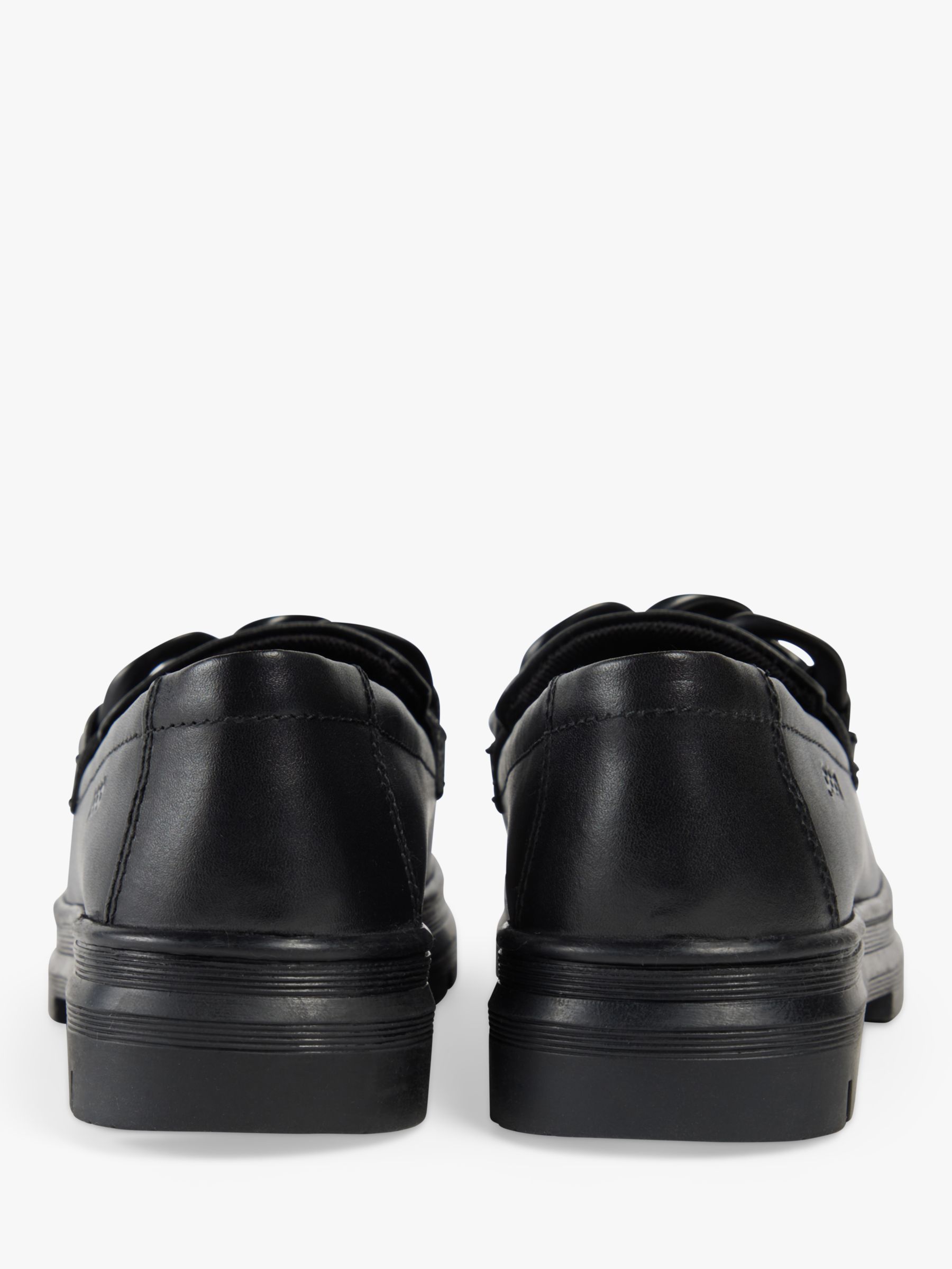 Pod Kids' Mina Chunky Sole Chain Detail Leather Loafers, Black, A7