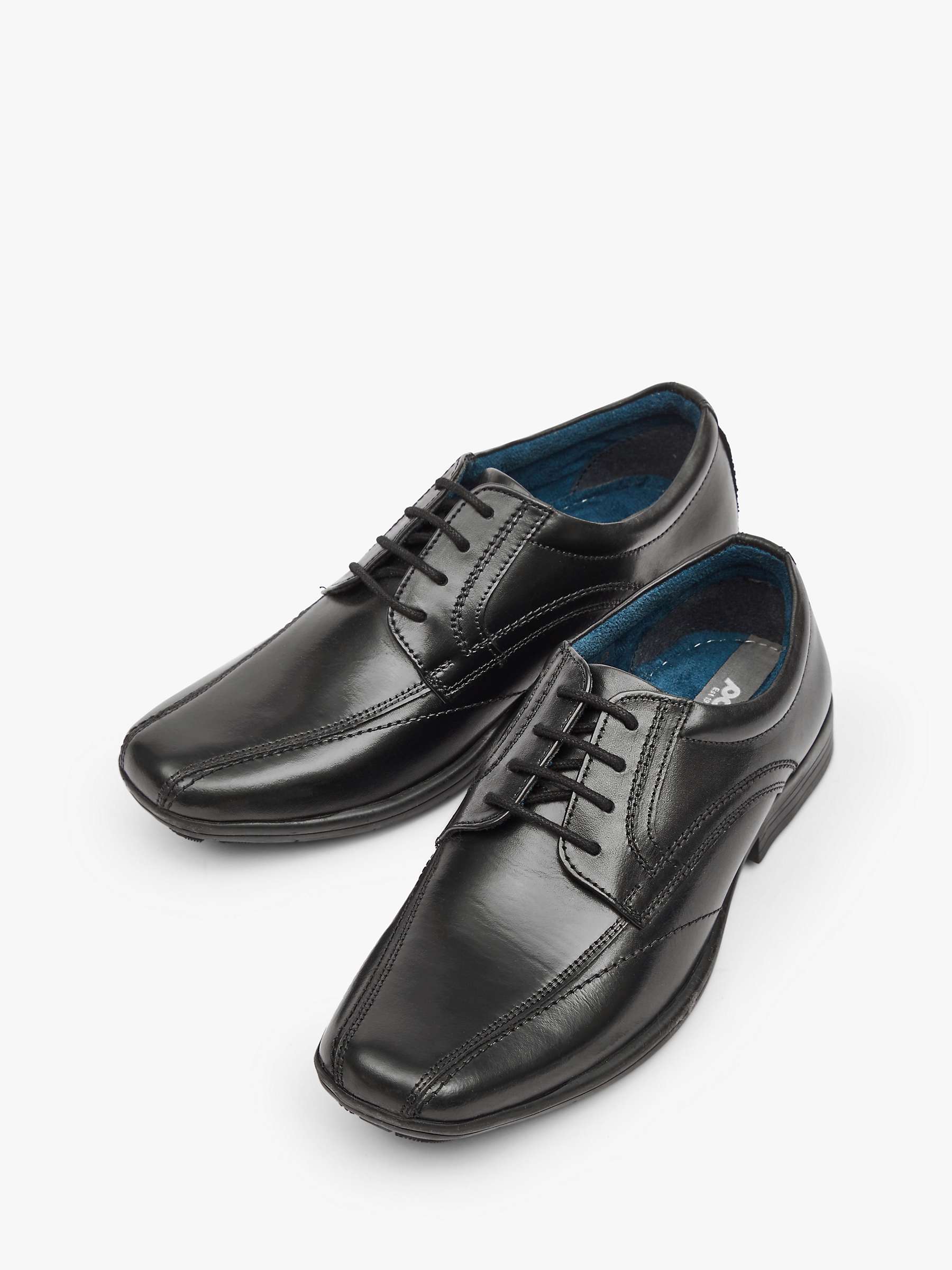 Buy Pod Kids' Angus Leather Shoes, Black Online at johnlewis.com