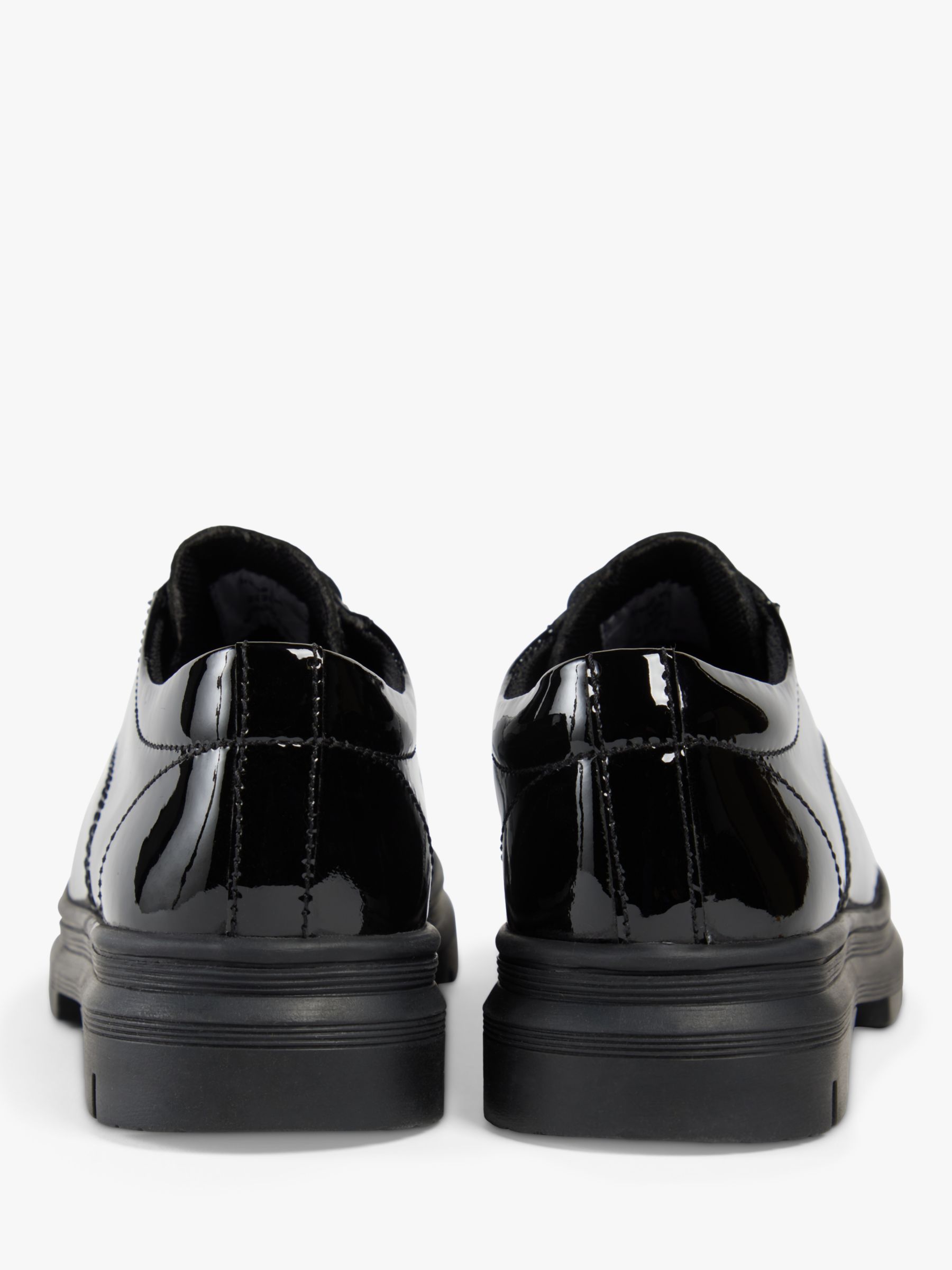 Pod Kids' Irene Patent Leather Lace Up Shoes, Black, 5