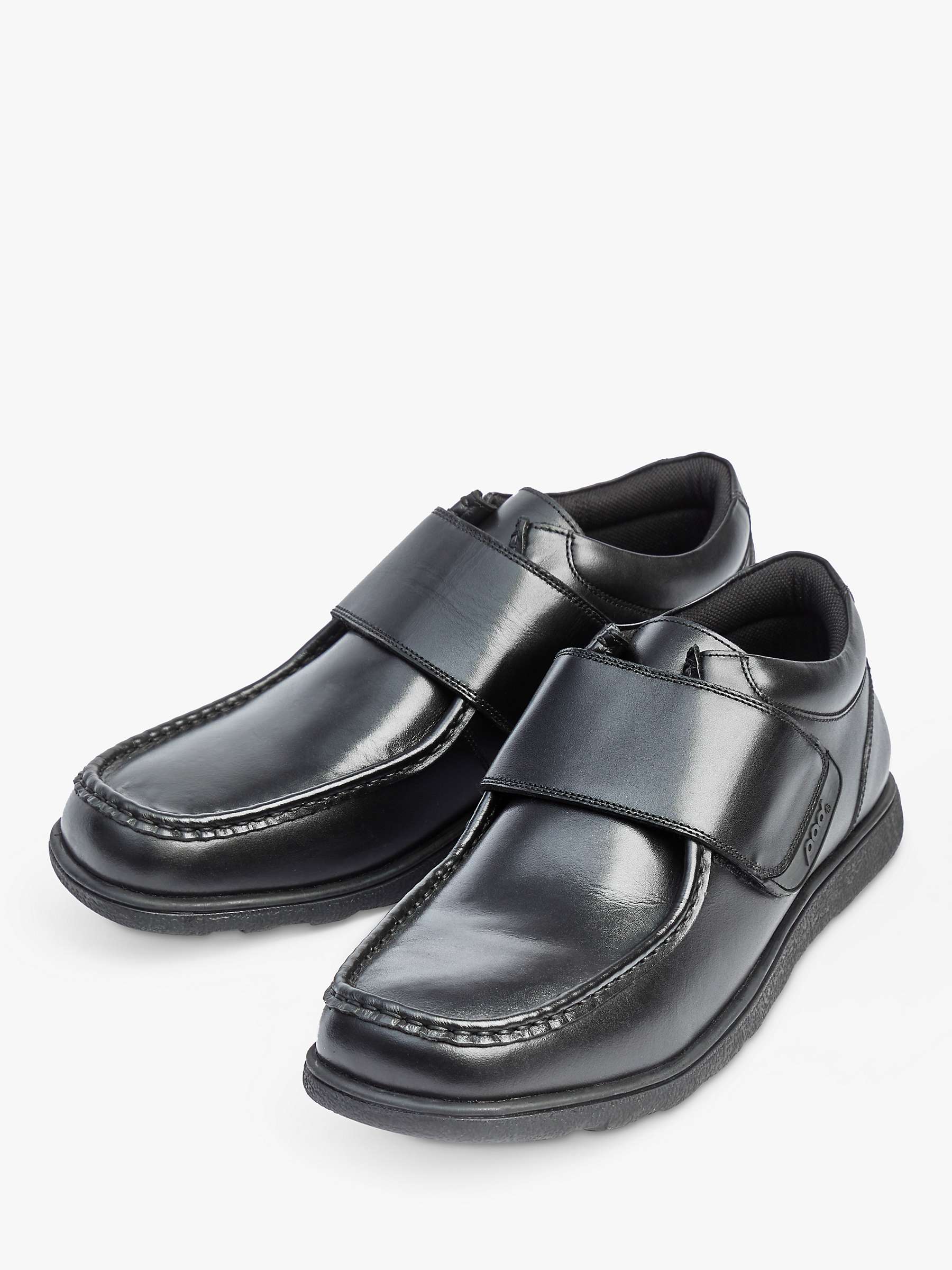 Buy Pod Kids' Vance Leather School Shoes, Black Online at johnlewis.com