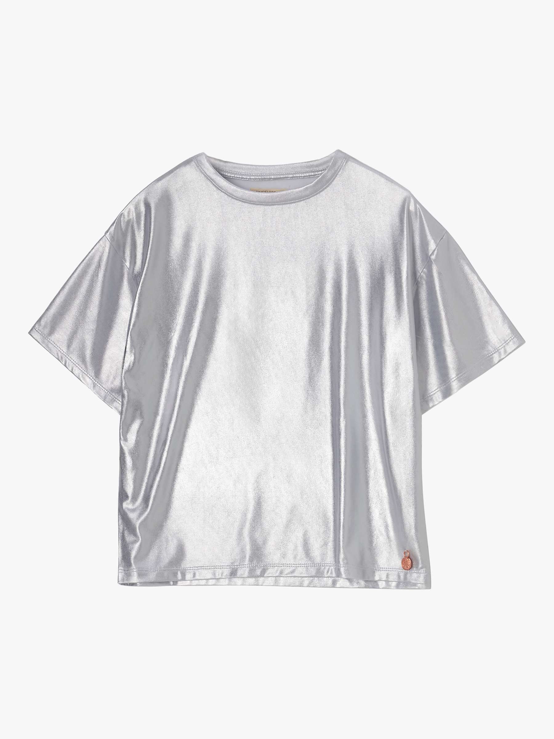 Buy Angel & Rocket Luna Metallic Jersey T-Shirt, Silver Online at johnlewis.com