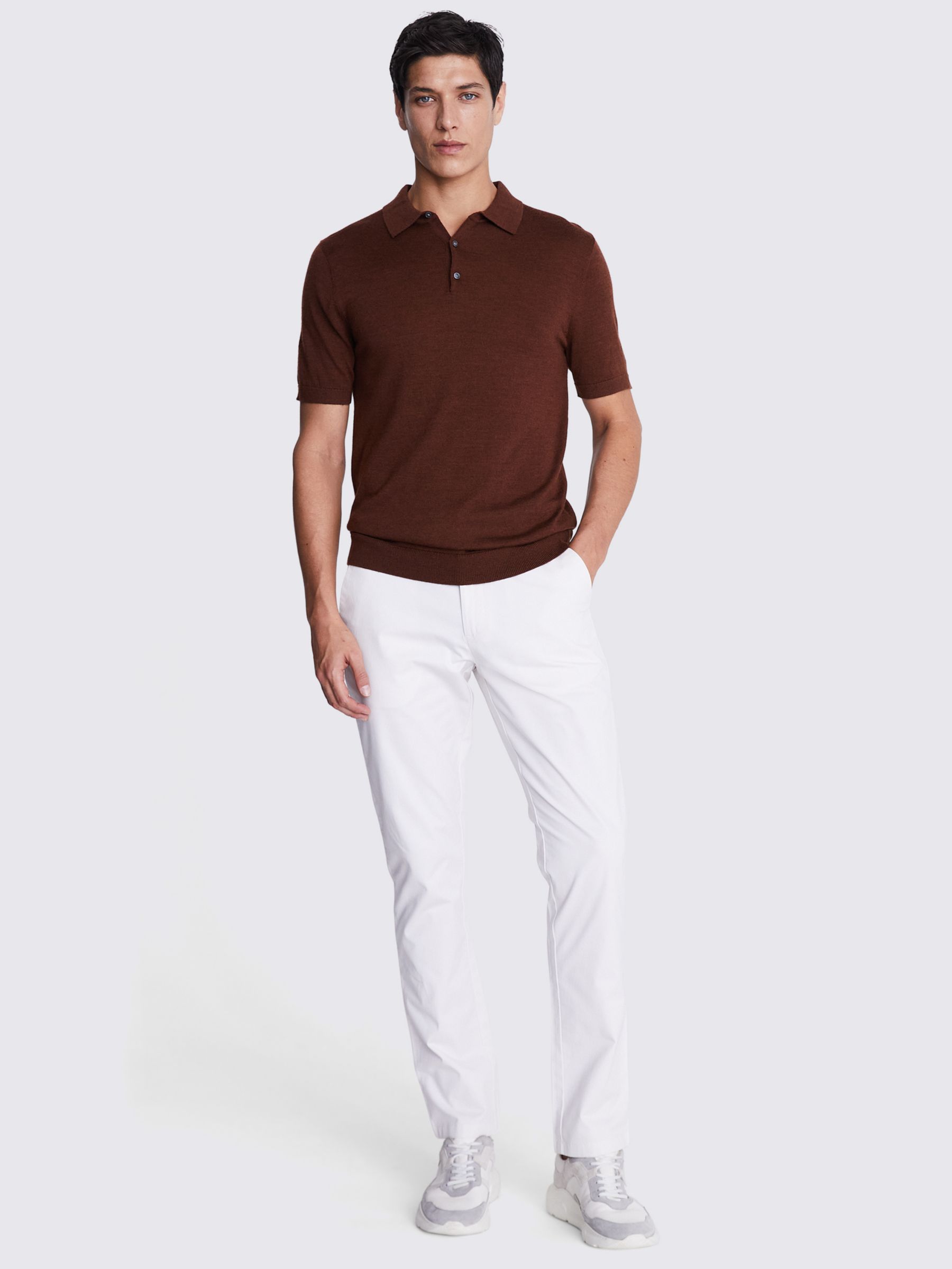 Moss Tailored Stretch Chinos, White