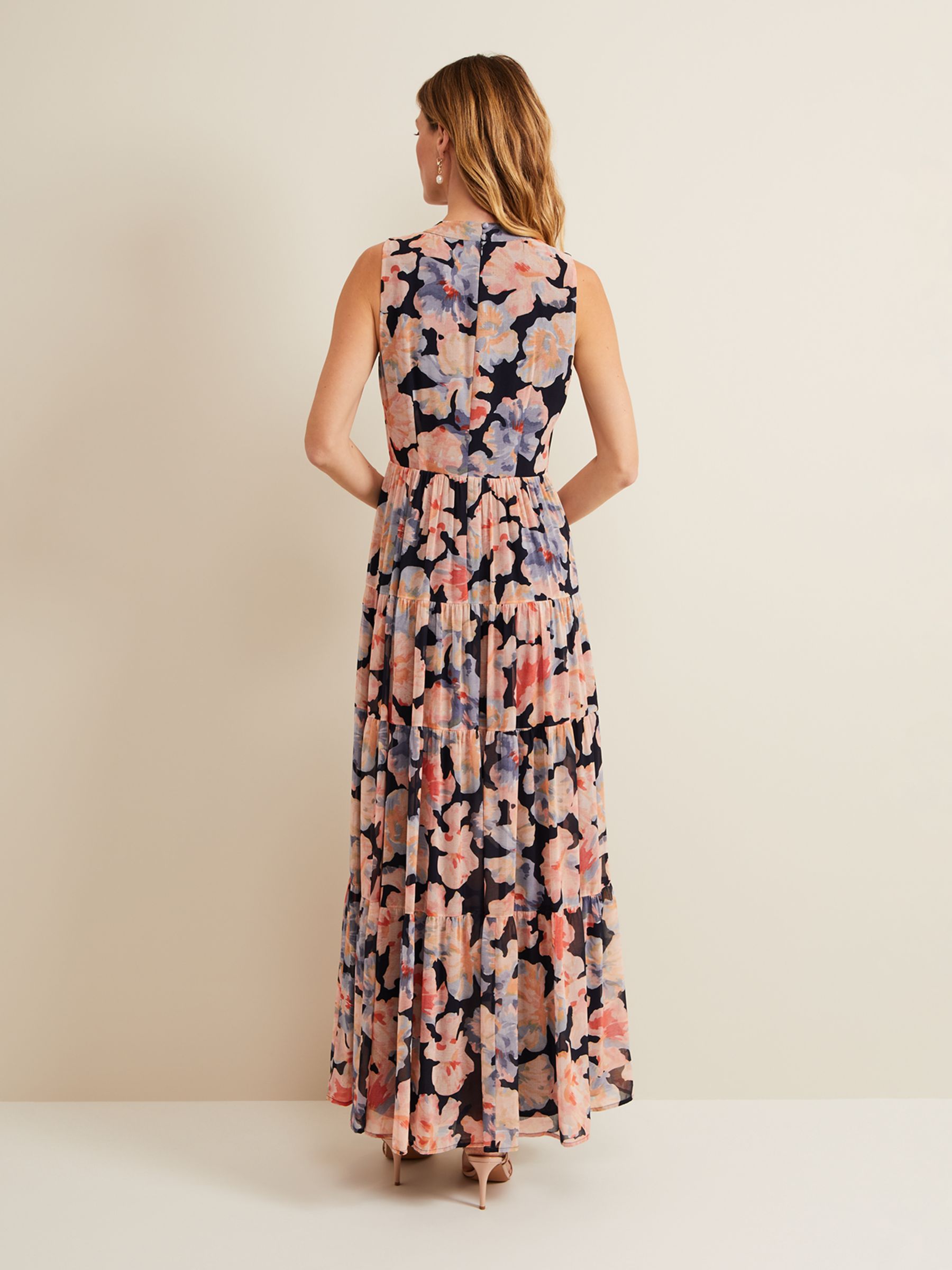 Phase Eight Vora Floral Tiered Maxi Dress, Multi, 10