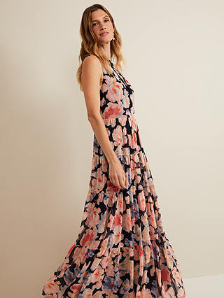 Phase Eight Vora Floral Tiered Maxi Dress, Multi