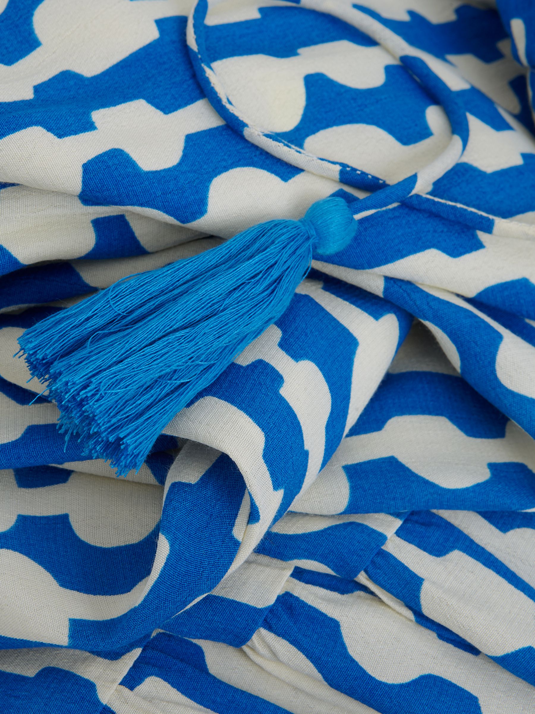 Phase Eight Lara Geometric Print Tiered Maxi Dress, Blue/Ivory, 6