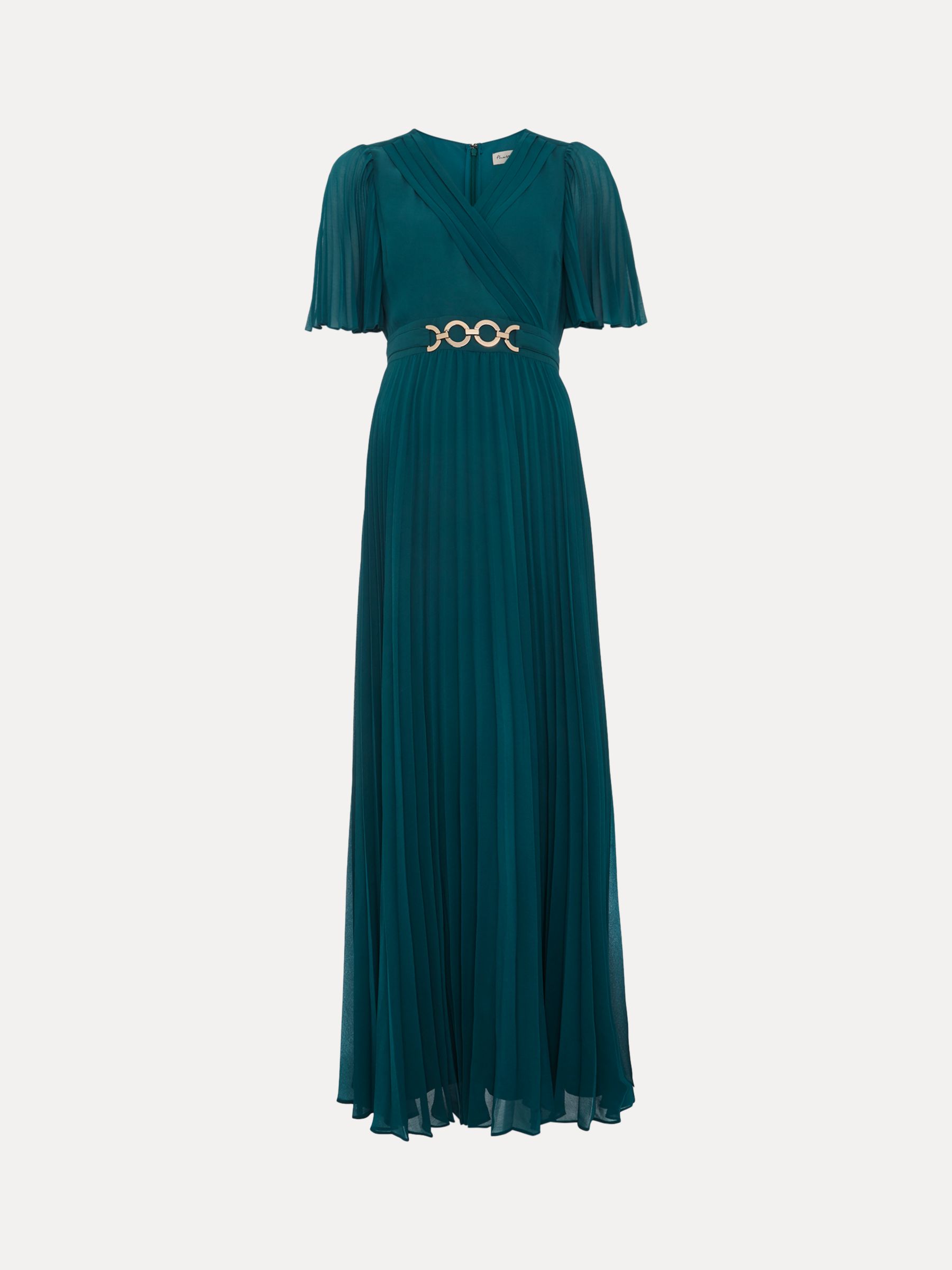 Buy Phase Eight Yasmina Pleated Maxi Dress, Green Online at johnlewis.com