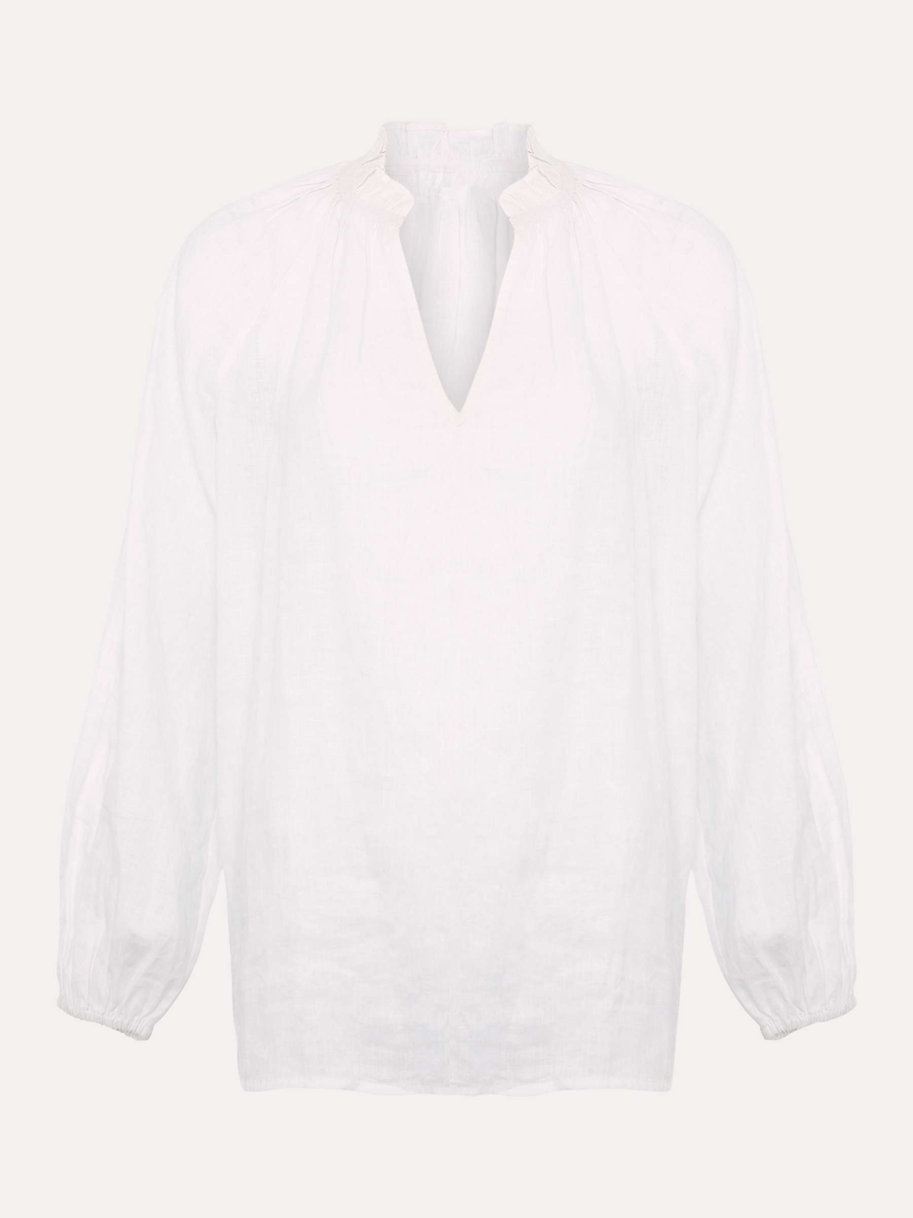 Buy Phase Eight Nova Linen Blouse, White Online at johnlewis.com