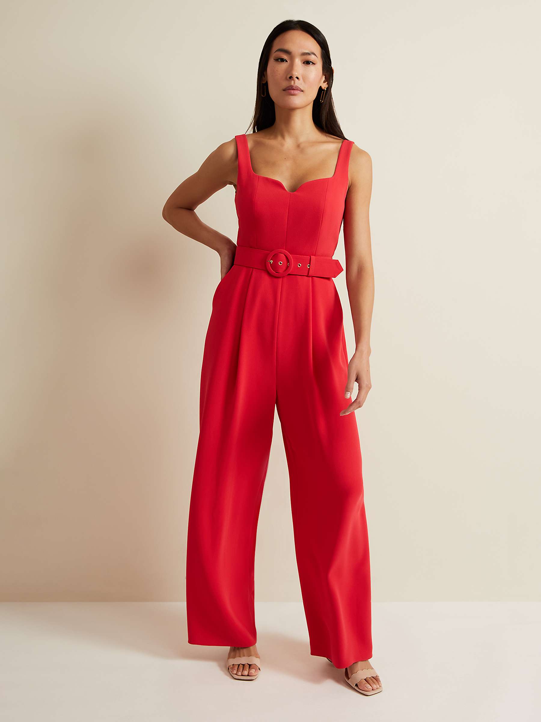 Buy Phase Eight Charlize Belted Jumpsuit, Coral Online at johnlewis.com
