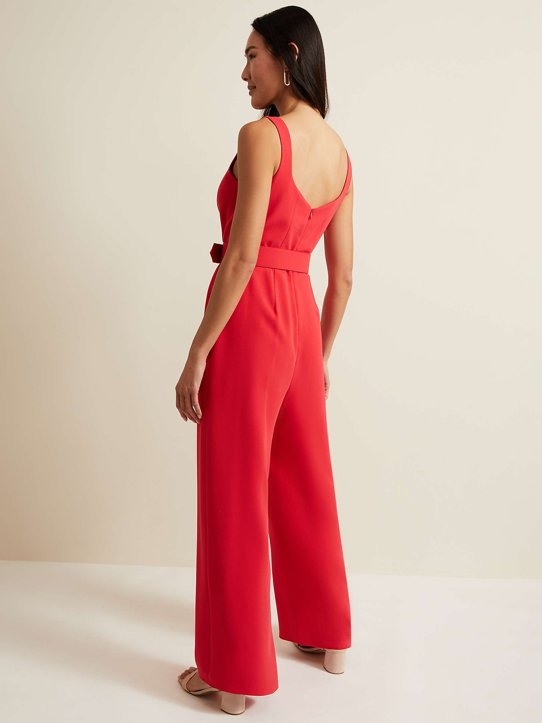 Buy Phase Eight Charlize Belted Jumpsuit, Coral Online at johnlewis.com