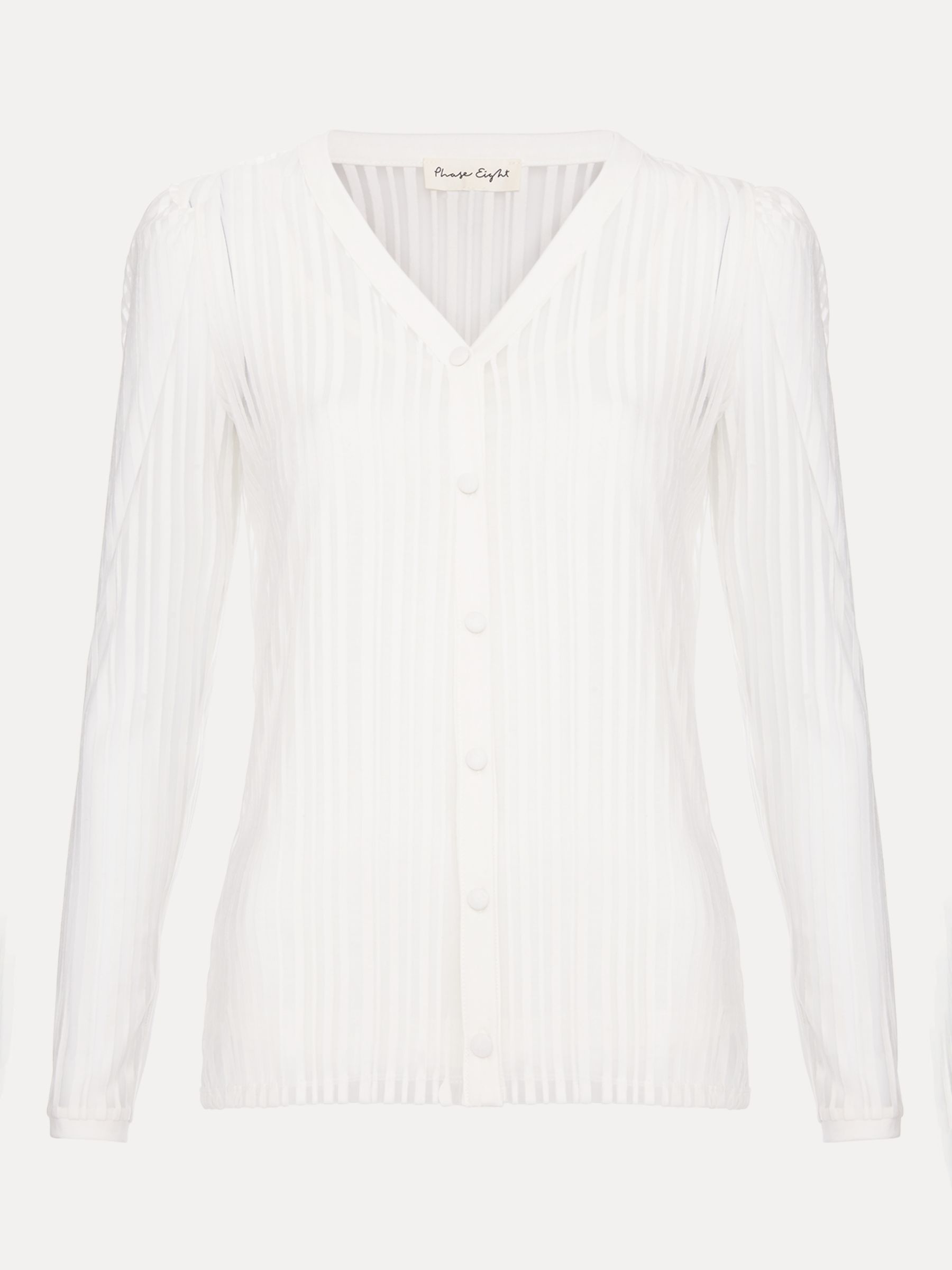 Buy Phase Eight Loraine Linear Burnout Top, Ivory Online at johnlewis.com