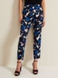 Phase Eight Caddie Floral Cropped Tailored Trousers, Blue, Blue