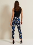 Phase Eight Caddie Floral Cropped Tailored Trousers, Blue, Blue
