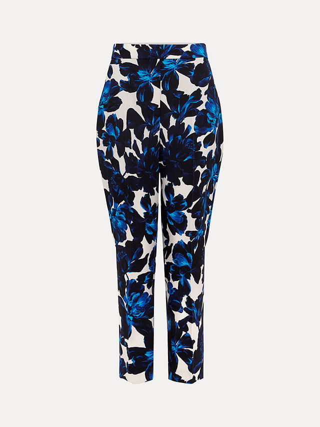 Phase Eight Caddie Floral Cropped Tailored Trousers, Blue
