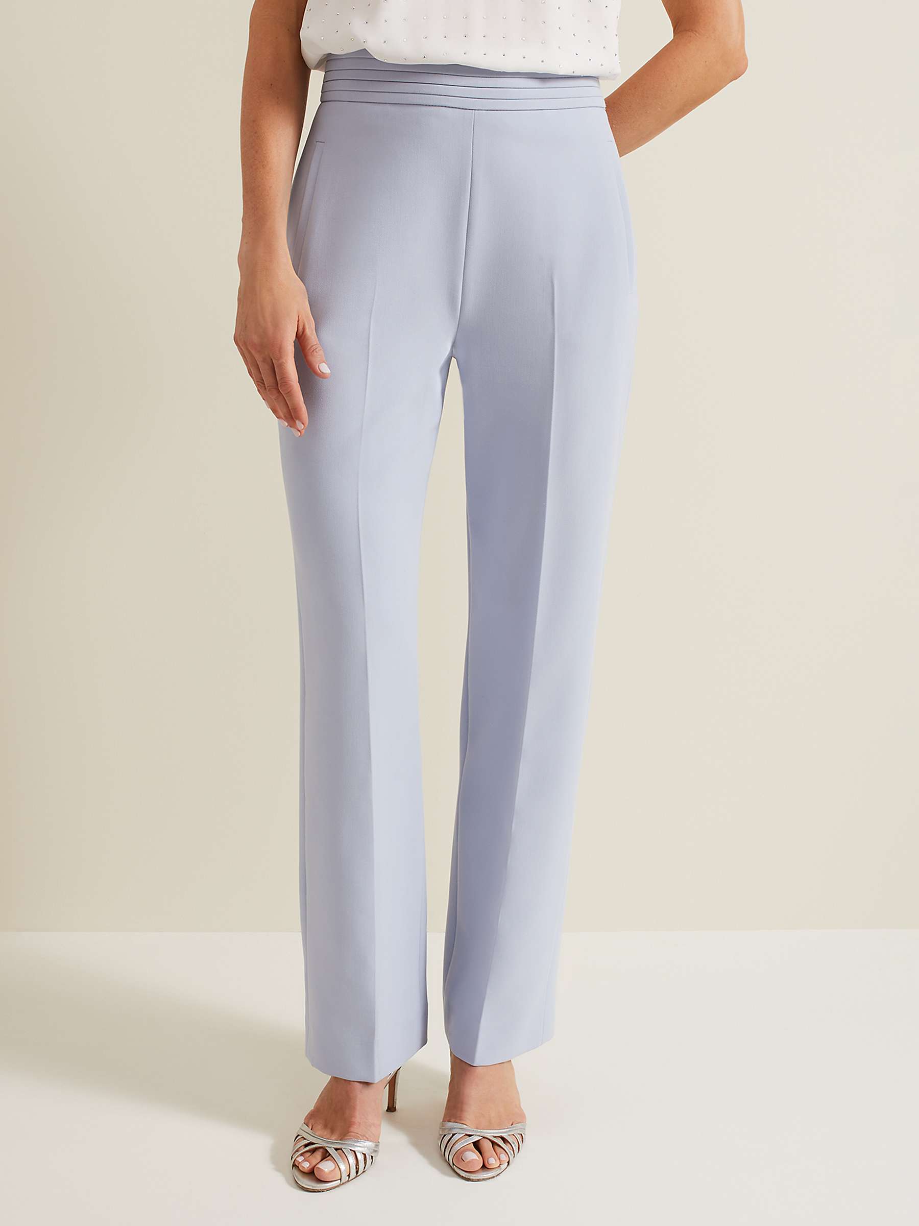 Buy Phase Eight Alexis Pleat Waistband Suit Trousers, Pale Blue Online at johnlewis.com