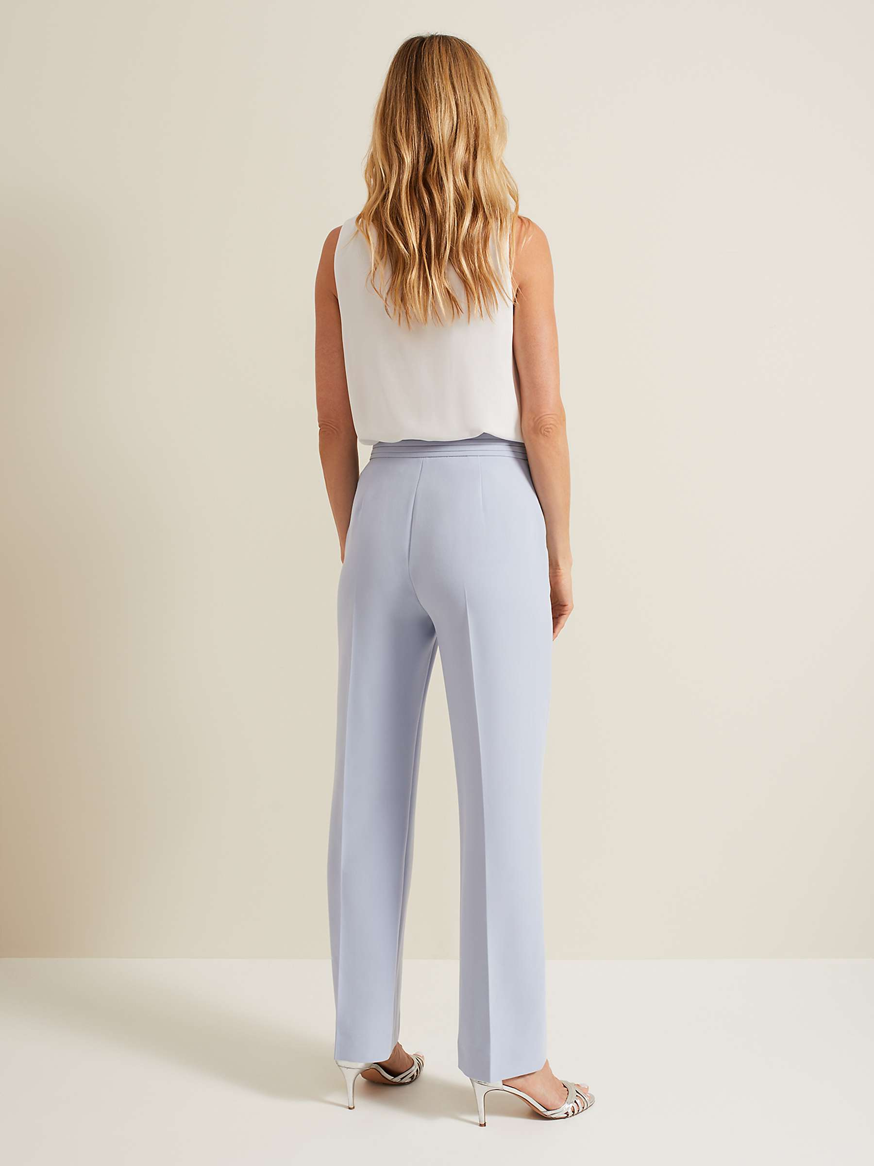 Buy Phase Eight Alexis Pleat Waistband Suit Trousers, Pale Blue Online at johnlewis.com