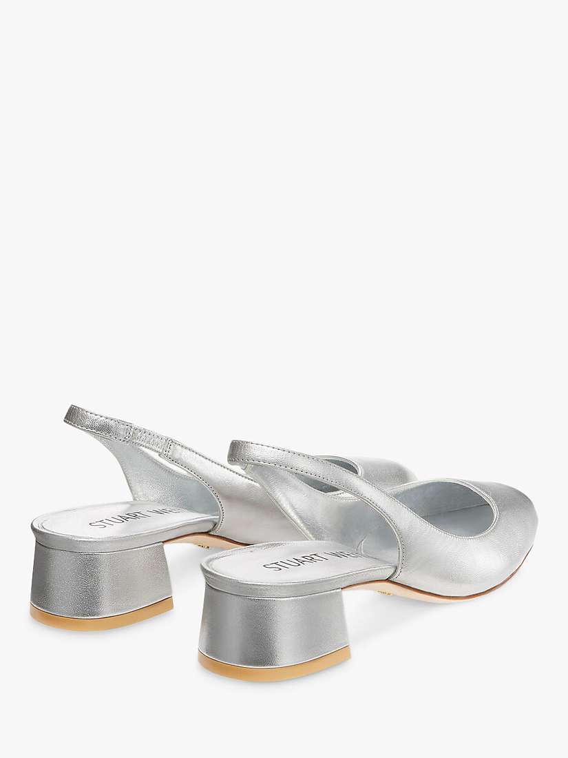 Buy Stuart Weitzman Vivienne 35 Slingback Shoes, Silver Online at johnlewis.com