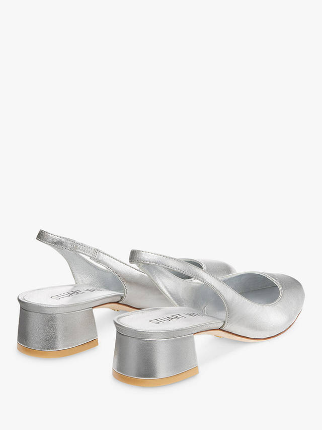 Stuart Weitzman Vivienne 35 Slingback Shoes, Silver