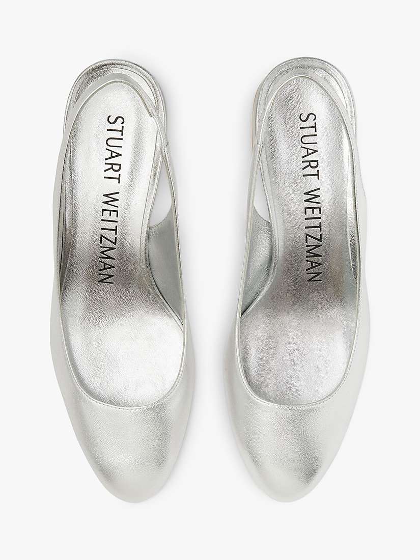 Buy Stuart Weitzman Vivienne 35 Slingback Shoes, Silver Online at johnlewis.com