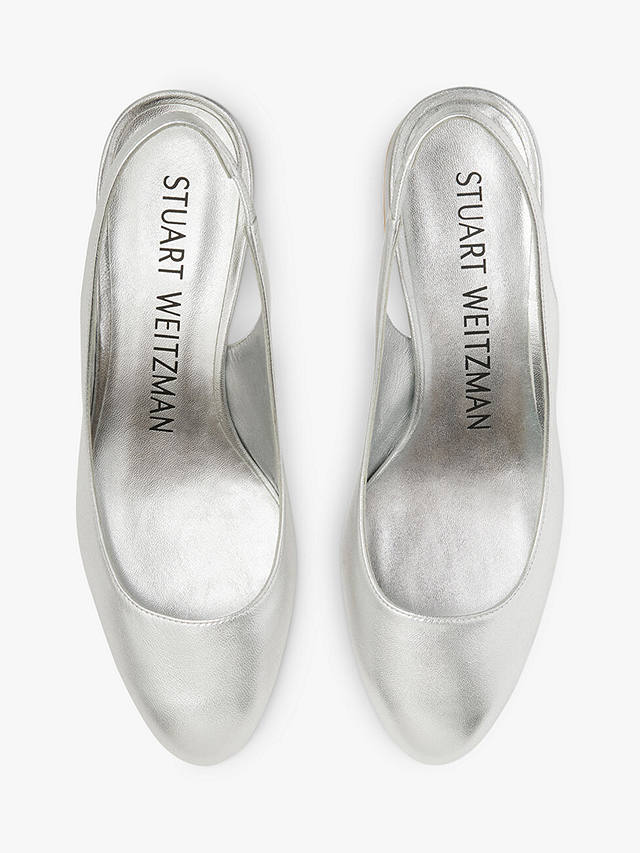 Stuart Weitzman Vivienne 35 Slingback Shoes, Silver