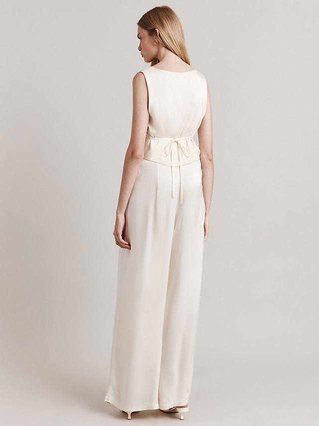 Ghost Eden Cropped Satin Waistcoat, Ivory