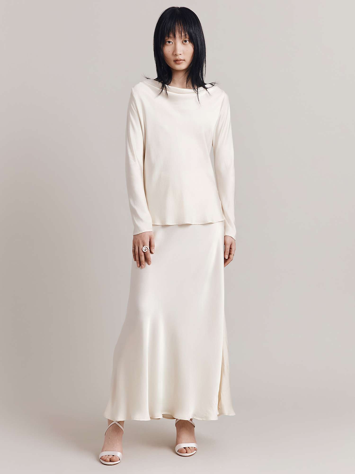 Buy Ghost Isabella Cowl Neck Satin Blouse Online at johnlewis.com