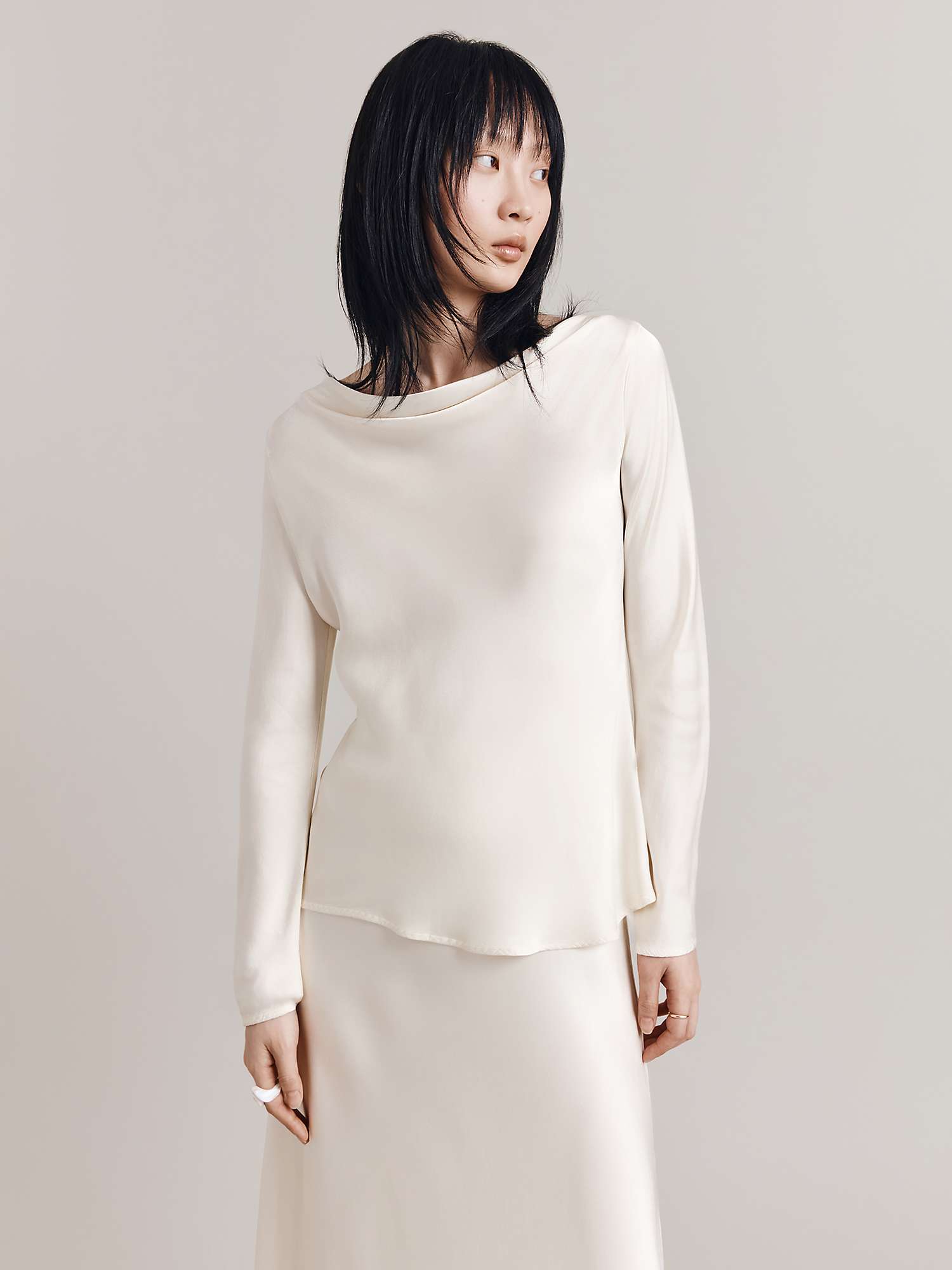 Buy Ghost Isabella Cowl Neck Satin Blouse Online at johnlewis.com