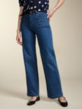 Baukjen Petite Lou Wide Leg Jeans, Washed Indigo